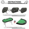 Reljofum Oval Poker Table for 10 Players, Casino Leisure Gamimg Table with Collapsible Legs, Texas Holdem Blackjack Poker Table with Cup Holders view 3