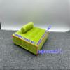 1:6 Scale Green Flannel Low Cushion Sofa, Handmade Dollhouse Furniture, Realistic Model Couch. Desktop Sofa, Gift for Toy Figurine view 4