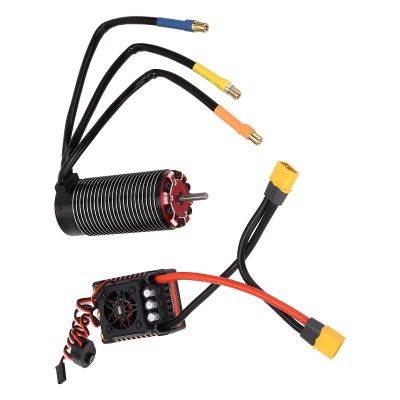 1450KV Brushless Motor with 150A ESC, 4 Pole Rotor Motor Kit for 1/7, 1/8 Scale RC Car Modification