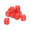 aqxreight 20PCS 6 Sided Number Dice Plastic 16mm Round Corner Polyhedral Dice Set for Numeral Teaching Board Games White (Red) view 3