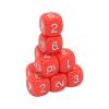 aqxreight 20PCS 6 Sided Number Dice Plastic 16mm Round Corner Polyhedral Dice Set for Numeral Teaching Board Games White (Red) view 4