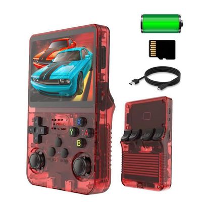20000 in 1 Handheld Game Console, R36S (Red Edition) Portable Retro Video Game Console, Mini Retro Pocket Arcade Game, HD 3.5 inch IPS Screen, 128GB Card with Pre-Installed Games