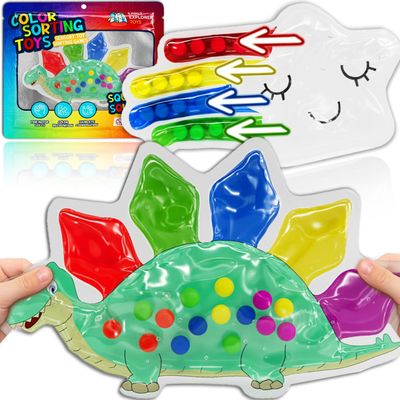 2-Pack Color Sorting Sensory Toys Perfect for Fine Motor Skills Toys for 3 4 5 Years Old Toddler Montessori Travel Toys Sensory Toy for Toddler Preschool Gift for Calm Down Color