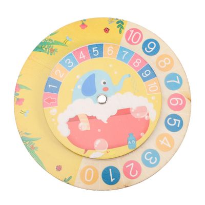 Zerodeko Wooden Teaching Clock for Boy Girl Multi-Functional Math Learning Tool Brightly Colored Analog Clock for Addition Subtraction Skills for Home and Classroom Use