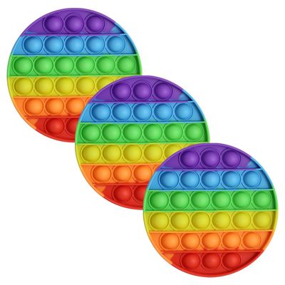 3-Pack Fenzer Pop Fidget Sensory Toys, Autism Special Needs Stress Relief Silicone Pressure Relieving Toys, Round and Square Squeeze Toys for Kids Children Adults