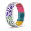 Enso Rings Etched Classic Silicone Rings - Garden Party Collection - Comfortable and Flexible Design - Mystic Blooms - Pearl/Vivid Rainbow - Size 7 view 1