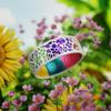 Enso Rings Etched Classic Silicone Rings - Garden Party Collection - Comfortable and Flexible Design - Mystic Blooms - Pearl/Vivid Rainbow - Size 7 view 4