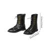 1/3 Boy Doll Shoes Knight Riding Boots Boot DIY Gift Stylish PU Outfit Black with Lacing and Zipper Lace up Motorcycle Boots view 2