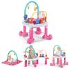 INFANS Baby Bouncer Activity Center, 5 in 1 Toddler Bouncing Activity Saucer Playtime Mat Activity Table with 360Rotating Seat, 3 Adjustable Height, Foldable Exersaucer Learning Walker (Pink) view 1