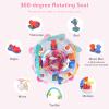 INFANS Baby Bouncer Activity Center, 5 in 1 Toddler Bouncing Activity Saucer Playtime Mat Activity Table with 360Rotating Seat, 3 Adjustable Height, Foldable Exersaucer Learning Walker (Pink) view 4