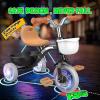 Kkdi Toddler Tricycle for 1-3 3-4 Year Olds, Toddler Baby Bike, 2 3 4 Year Old Boys Girls Birthday Gifts, Outdoor Riding Toys for Ages 2-4, 3-Level Adjustable Seat, 3 Color Light Wheels, 2 Baskets view 4