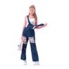 ORIELOAN Adorable 1/18-1/87 Scale Girl Doll in Denim Overalls with Handbag Figurine, Miniature Street Jeans Jumpsuit Female in Playful Posture Figure (Painted, 1/18) view 1