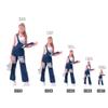 ORIELOAN Adorable 1/18-1/87 Scale Girl Doll in Denim Overalls with Handbag Figurine, Miniature Street Jeans Jumpsuit Female in Playful Posture Figure (Painted, 1/18) view 2