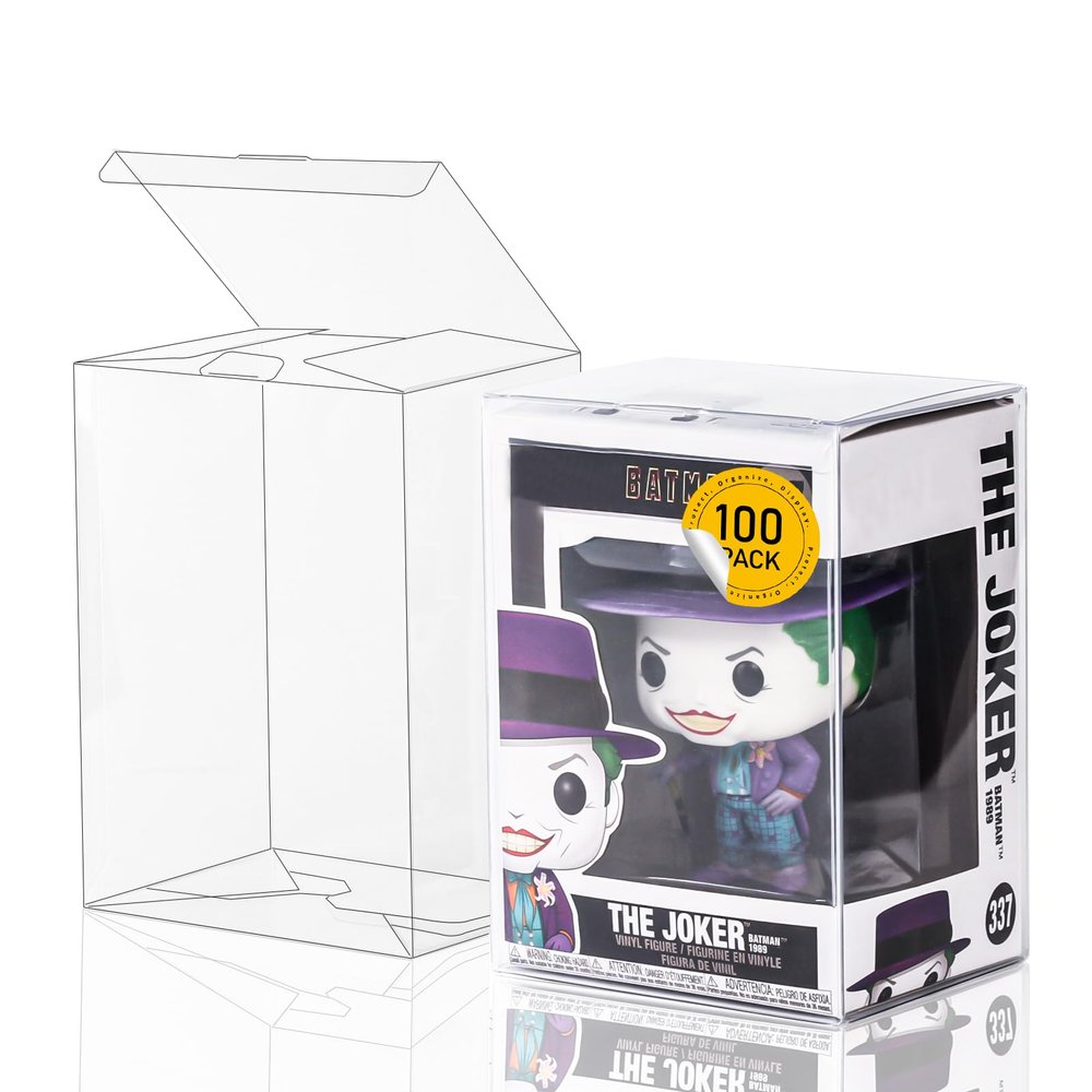 100 Pack Protector Covers for Funko Pop 4" Figures, Ultra Thick 0.5mm Crystal Clear Heavy Duty Display Box for Collectible Vinyl Figurines Storage