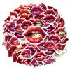 100Pcs Cartoon Lip Stickers, Waterproof Lip Sticker for Water Bottle Laptop Phone Cases Planner Skateboard Luggage Helmet Party Favor Decor, Ideal for Adults Teens Teacher Rewards C117X view 1
