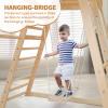 (2025 New) JOYMOR 8-in-1 Indoor Jungle Gym for Kids and Toddlers 3-6Y with Hanging-Bridge and Swing, Wooden Indoor Playground with Slide, Blackboard, Ladders for Toddler Climbers view 2