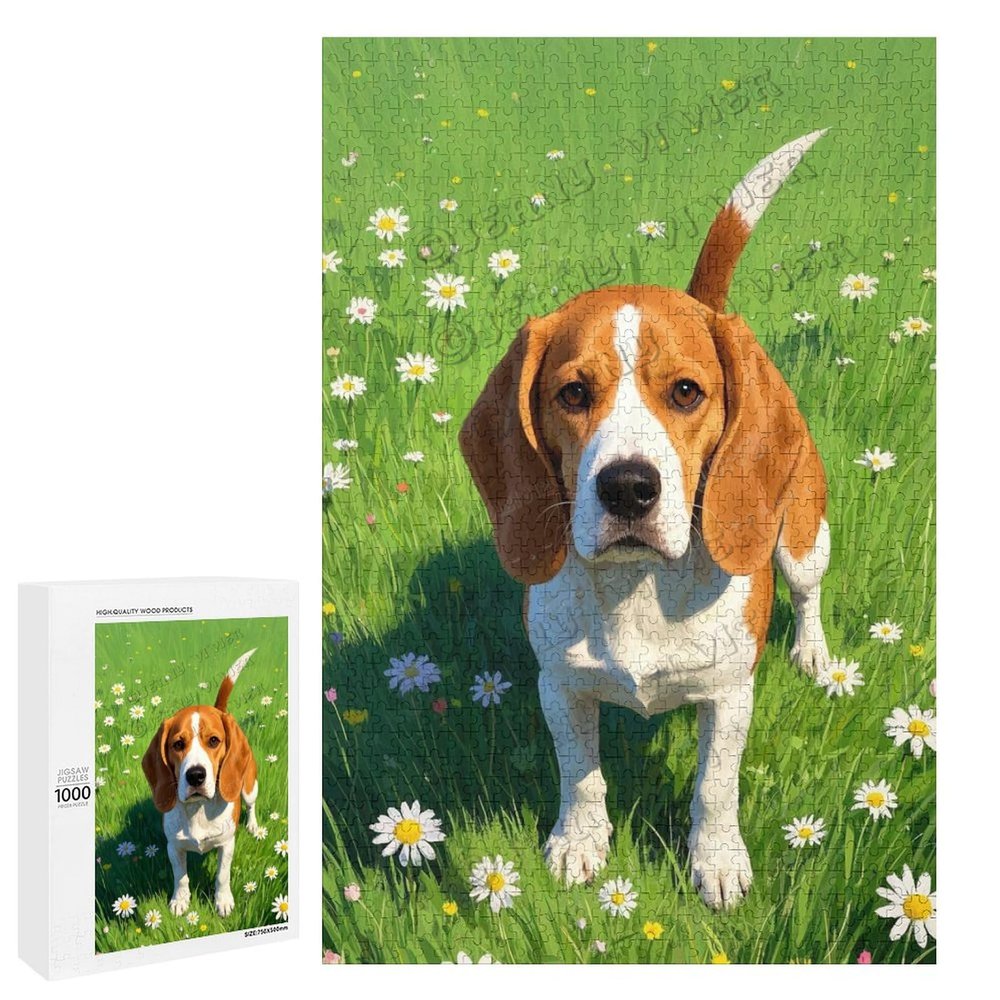 1000 Piece Beagle Dog Breed Puzzle for Adults, Wooden Jigsaw for Challenging Fun