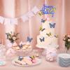 13 Pieces Butterfly Cake Toppers With Happy Birthday Cake Toppers 3D Pink Gold Butterfly Cake Decorations for Girls Women's Birthday Party Wedding Cake Decor Baby Shower (Royal Blue,Yellow) view 2