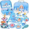 Amplov 42-Piece Princess Tea Party Set  Kids Pretend Play Tea Set with Desserts & Carrying Case  Kitchen Toy for Little Girls, Toddlers Ages 3-8 view 1