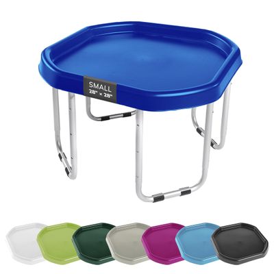 MEKA Small 28"x28" Tuff Tray Set Navy, Activity Sensory Tray Plus Stand Children, Outdoor Play Sand and Water Table for Toddlers and Kids, Toy Boys Girls