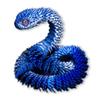 Binvin 3D Printed Animals-Snake Viper,3D Printed Snake Toys Articulated Snake 3D Printed Animals Animal Model Ornaments Creative Funny Toy Festival Gift for Frends (Blue Silver, 29Inch) view 1