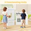 INFANS Play Kitchen Set, Kids Children Pretend Toy Kitchen 2-Piece Playset with Refrigerator, Oven, Microwave, Ice Maker, Sink with Faucet, Kitchenware Accessories for Girls Boys Ages 3+ view 2