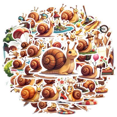 100Pcs Cartoon Snail Stickers, Waterproof Snail Sticker for Water Bottle Laptop Phone Cases Planner Skateboard Luggage Helmet Party Favor Decor, Ideal for Adults Teens Teacher Rewards C1Z5H