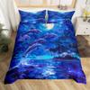 Erosebridal Purple Dolphin Comforter Cover Summer Nautical Bedding Set Toddler Size for Kids Boys Girls Bedroom Decor,Hawaii Beach Duvet Cover Ocean Animal Bed Set 1 Pillow Case view 4