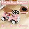 OLAKIDS Ride On Push Car, Toddler Foot-to-Floor Sliding Toy with Steering Wheel, Horn, Under Seat Storage, Kids Racer Walking Gift for Boys Girls (Pink) view 4