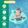 2026 Upgread Mambobaby Float with Removable UPF50+ UV Sun Protection Canopy, Waterproof Skin-Friendly Infant Swim Float for Aged 3-24 Months, Non-Inflatable Pool Float with Tail, Green view 4