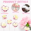 12 Pcs Happy Mothers Day Cupcake Topper, Flower Gold Foil Shape Mother's Day Cake Picks, Best Mom Ever Love You Mom Mother's Day Cake Sticks, Mom Cake Decorations for Mothers Day Party view 3
