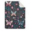 FLildon Colorful Butterfly Flower Art Cotton Baby Blanket 30" x 40" Warm Soft Breathable Muslin Swaddle Blankets for Toddler Boys Girls Nursery Receiving Wraps view 1