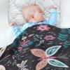 FLildon Colorful Butterfly Flower Art Cotton Baby Blanket 30" x 40" Warm Soft Breathable Muslin Swaddle Blankets for Toddler Boys Girls Nursery Receiving Wraps view 4