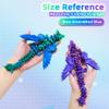 Flavery 2 Pack 3D Printed Dragon with Wings - 9 inch Flying Dragon, Flexible Articulated Winged Toy, Office Desk Toy, Home Decor, Easter Basket Stuffers (Purple+Green Blue) view 2