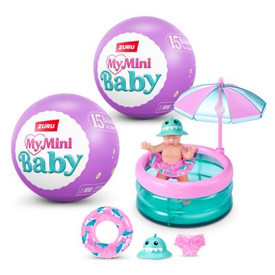 5 SURPRISE My Mini Baby Series 2 by Zuru, Mystery Capsule to Collect, Realistic Miniature Baby, Game and Accessories (2 Capsule), Colour: Pink