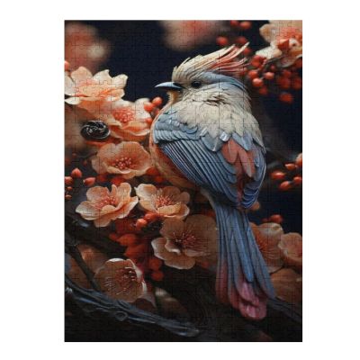 Bohemian Waxwing Bird Bombycilla Garrulus Puzzle 500 Piece for Adults Family Games for Adults 500 Pieces Jigsaw Puzzle for Adults Educational Games for