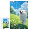 Jigsaw Puzzle 1000 Pieces for Adults, Wooden Samoyed Dog Themed Puzzle for Families view 1