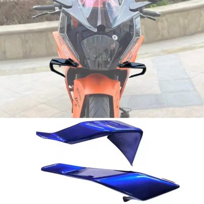 For RC390 rc390 2025 2024 2023 2022 2021-2014 Accessories New Motorcycle Fixed Wind Wing Side Spoiler Fairing Kit Aerodynamic Side Wing Deflector Protective Cover (Blue)