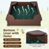 GLACER Sandbox with Cover, 4ft x 4ft HDPE Sand Box w/Oxford Cover, Bottom Drainage Oxford Liner, All Weather Resistant Sand Pit in Backyard Lawn Garden Beach for Kids (Coffee) view 2