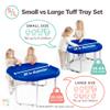MEKA Large 38"x38" Tuff Tray Set Navy, Activity Sensory Tray Plus Stand Children, Outdoor Play Sand and Water Table for Toddlers and Kids, Toy Boys Girls view 3