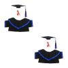 LOGOFUN 2 Sets Graduation Dress Up Set for Bear Plsuh Toy Stuffed Animal Costume Outfit Kit with Tassel Cap Shawl and Scroll for 2025 Grad Party Blue view 1