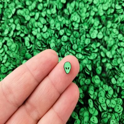 Alien Polymer Clay Slices, UFO Nail Art Slices, Faux Sprinkles, Resin Embellishments (15 gram Bag)