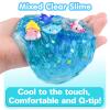 4 Pack Glimmer Crunchy Crystal Slime for Kids, Super Soft Stress Relief Toy, Ocean Clear Slime Kit with Pink, Yellow, Blue, Birthday Gift Party Favor for Girls and Boys view 2