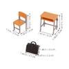 Hemoton Miniature Desk and Schoolbag Model Set for Dollhouse Classroom Decor with Two Tables Two Chairs and Mini Backpacks Compact 2X2 Inch Educational Toy view 3