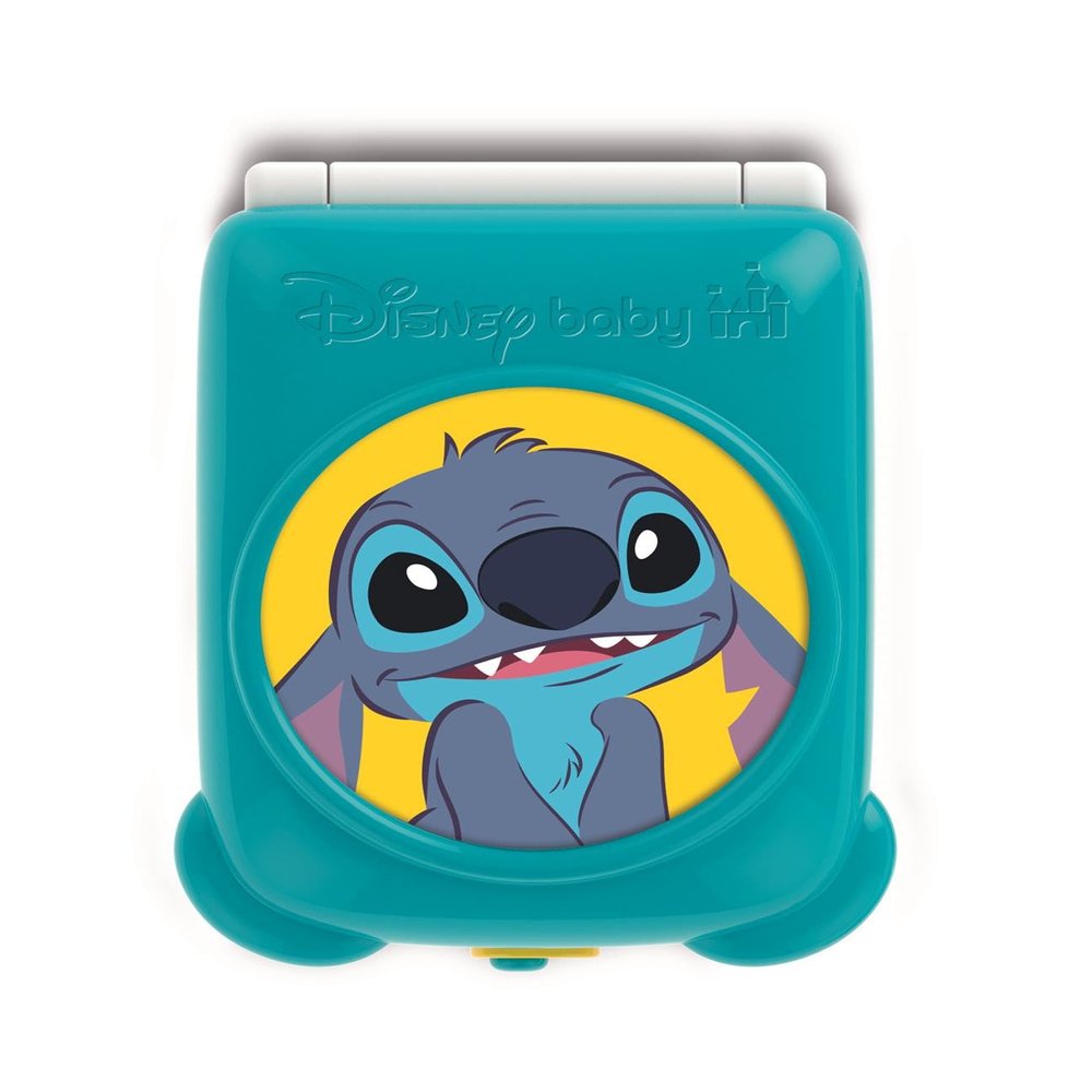 Clementoni Disney Baby Stitch Flip Phone 9-36 Months, Activity Centre with 4 Keys to Stimulate Imitative Play with Lights and Sounds, 17519