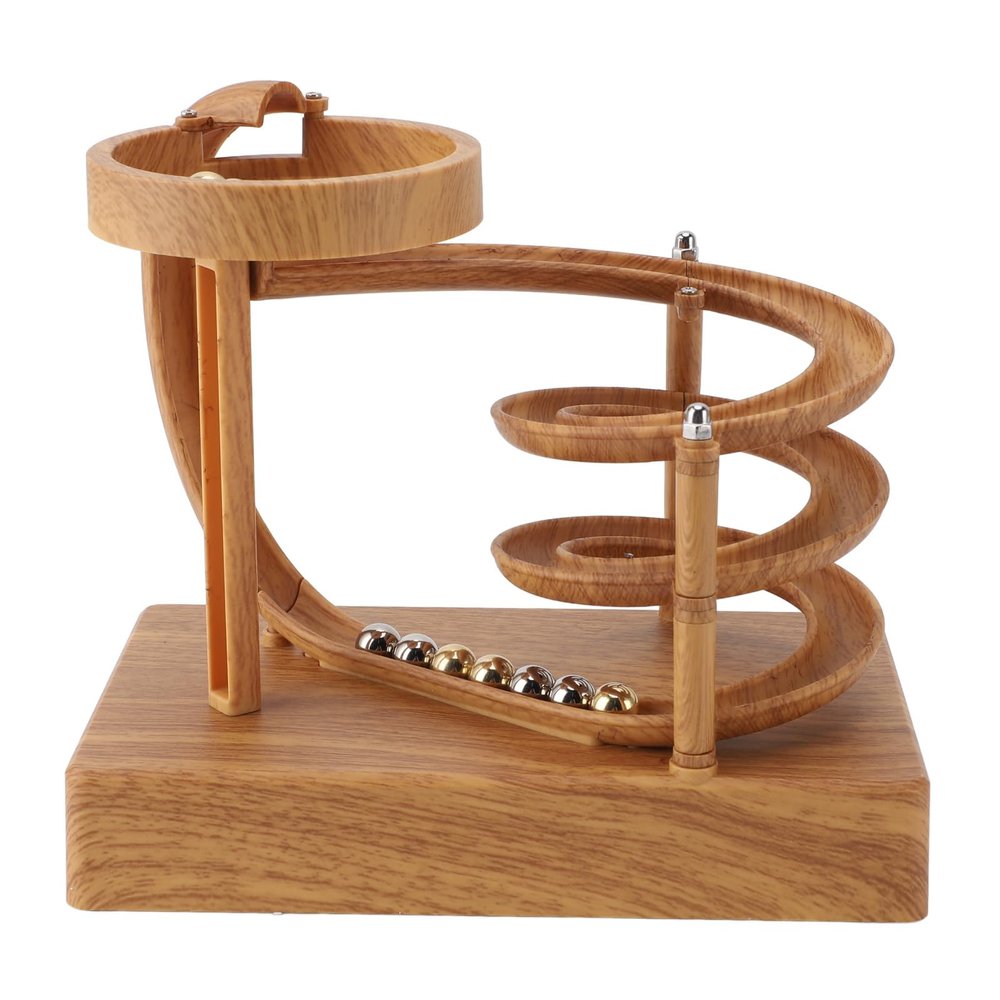 Perpetual Motion Machine, Kinetic Art Perpetual Motion Device with 10 Steel Balls, Don't Stop Rolling Physical Science Toys Toy Balls(Grit