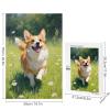 1000 pcs Jigsaw Puzzle - Corgi Wooden Puzzle for Adults, Dog Lovers Gift Pet Owners Gift, 30" x 20" view 2