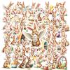 100Pcs Cartoon Easter Bunny Stickers, Waterproof Easter Bunny Sticker for Water Bottle Laptop Phone Cases Planner Skateboard Luggage Party Favor Decor, Ideal for Adults Teens Teacher Rewards C1Z1Y view 2