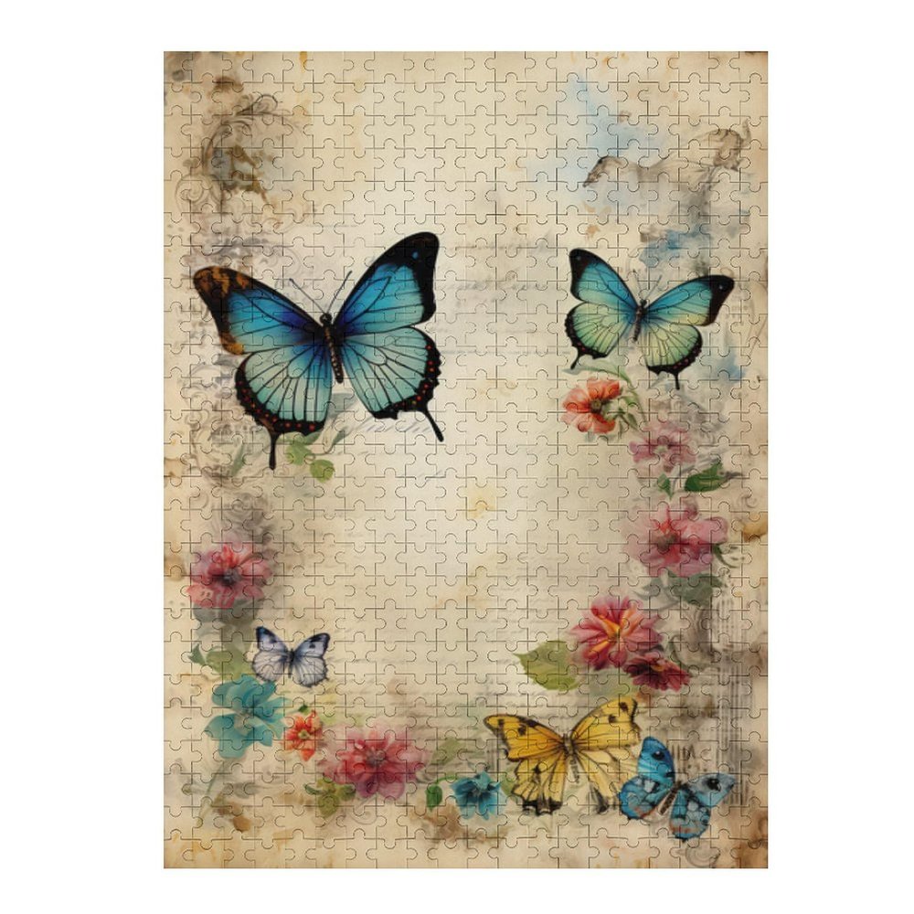 1000 Large Piece Jigsaw Puzzle Butterflies Puzzle for Adult Entertainment DIY Collectibles Creative Birthday Gift
