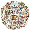 100Pcs Cartoon Fathers Day Stickers, Waterproof Fathers Day Sticker for Water Bottle Laptop Phone Case Planner Skateboard Luggage Helmet Party Favor Decor, Ideal for Adults Teens Teacher Rewards C1Z4M view 1